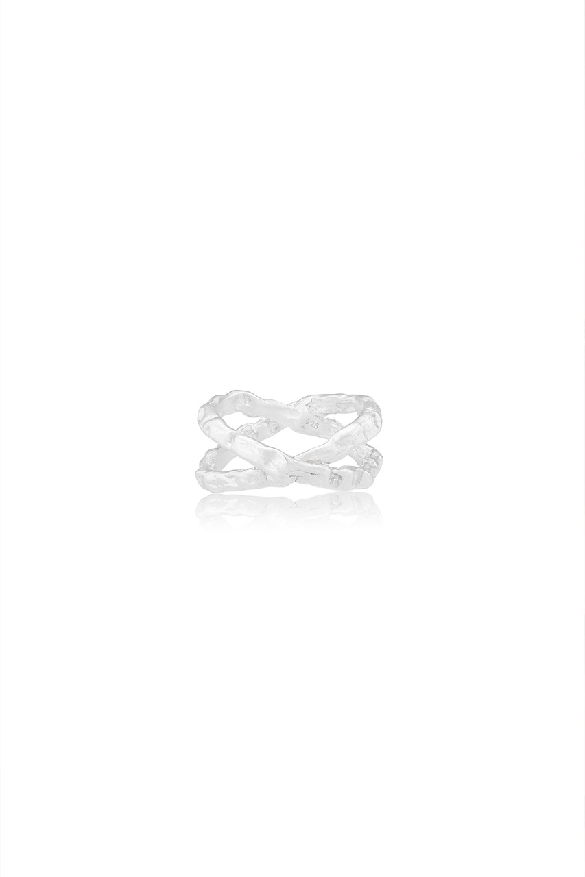 CROSS LACE RING (silver925)